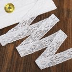 Кружево вязаное (тесьма) 30 мм / 10 метров, 2525, тонкая нить, цв.01 белый, Kruzhevo