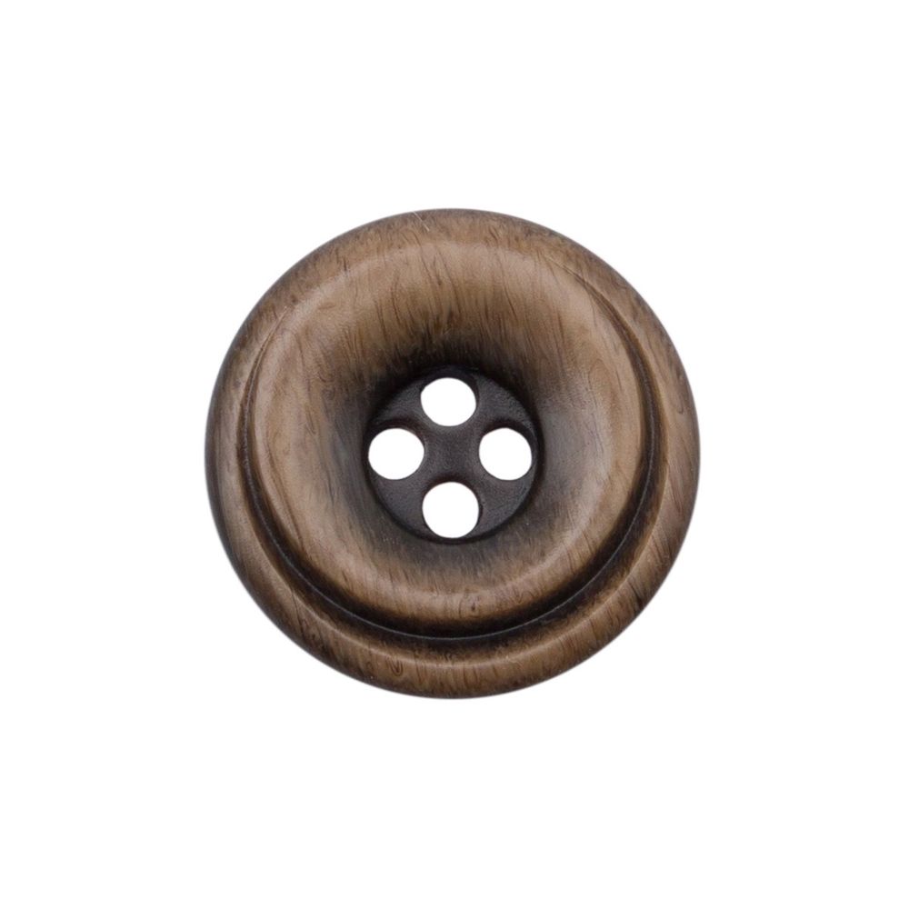 Пуговицы 4 прокола 24L=15 мм, пластик (имитация дерева), col.B темно-коричневый, 36 шт, CN2821