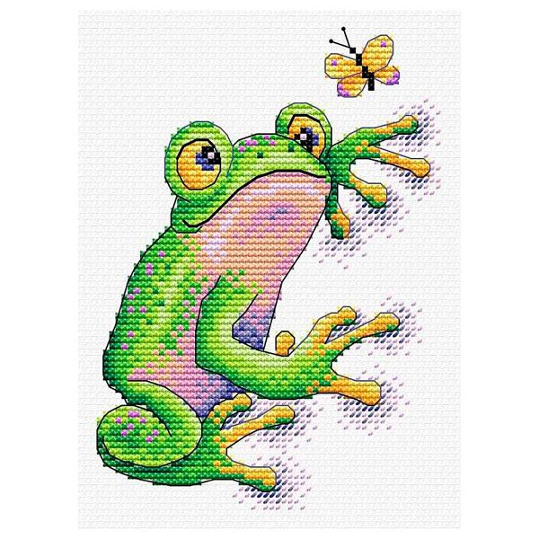 Набор для вышивания нитками МП Студия, Лягушка 10х14см