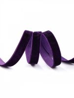 Лента бархатная (тесьма) 10.0 мм / 22.86±1 метров, арт.10VR59 нейлон цв.т.фиолетовый