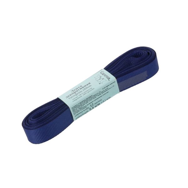 Лента репсовая нарезка 12.0 мм / 10 шт по 5.4 метра, 101 т.васильковый, Gamma GR-12