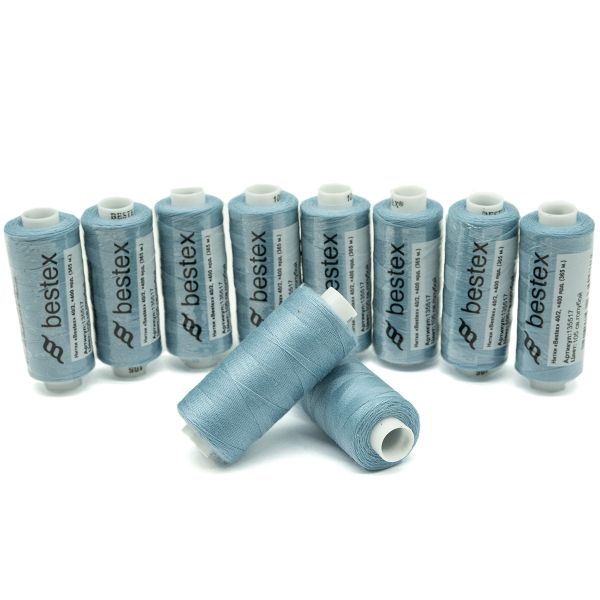 Нитки швейные бытовые Bestex 40/2, 365 м (400 ярд) / 10 кат., 105 светло-голубой