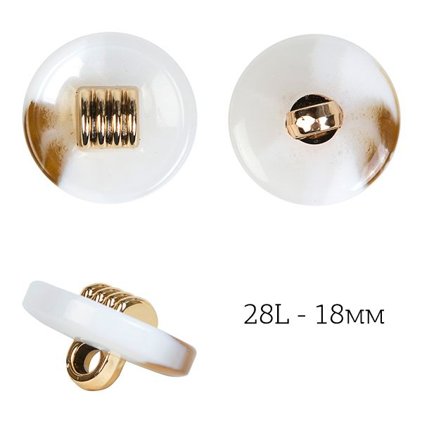 Пуговицы на ножке пластик J.1857 цв.07 белый 28L-18мм, 36 шт