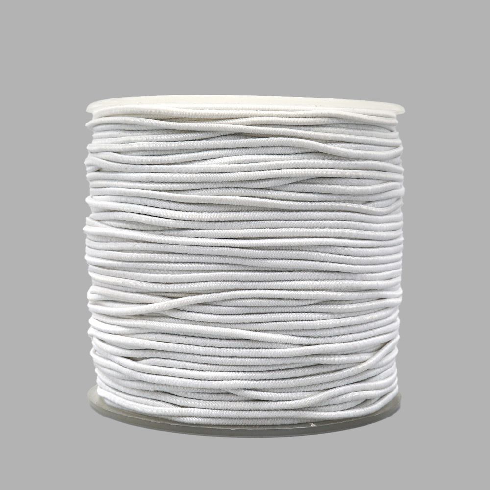 Резинка шляпная (шнур эластичный) ⌀1.5 мм / 100 метров, 0370-0301, белый