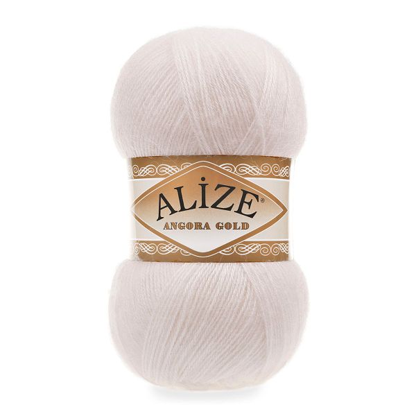 Пряжа Alize (Ализе) Angora Gold / уп.5 мот. по 100 г, 550м, 599 слоновая кость A