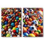 Блокнот на гребне, выборочный лак, A5 80 л., 4 шт, клетка, Яркий мяч 01239, Светоч Б127