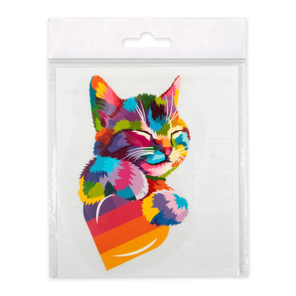 Термотрансфер M №01, 1 шт, M-015 кот с сердцем 9х14 см, Gamma "M" №01