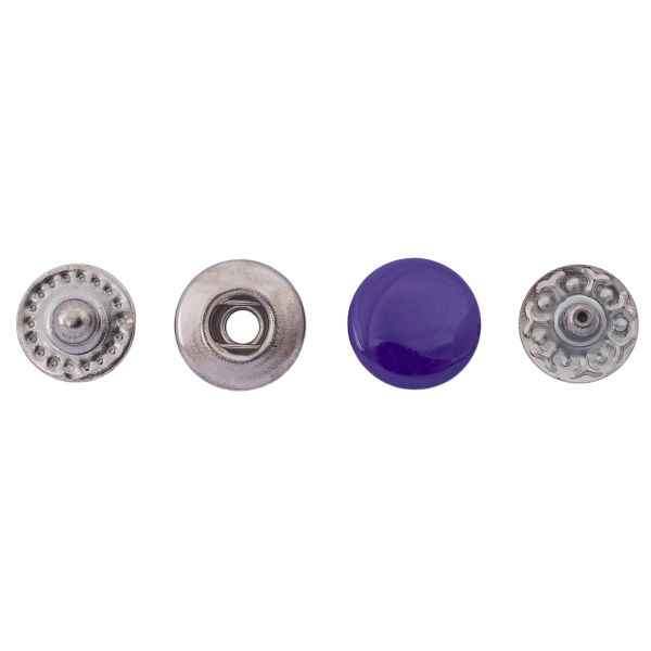 Кнопка Альфа (S-образная) ⌀10.0 мм, ≈1440 шт, МЕТАЛЛ, эмаль, 569 т.синий глянцевый + отв.части чер.никель, ВТ-2, NEW STAR