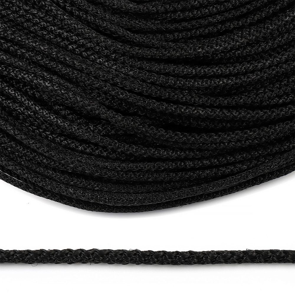 Шнур полипропилен круглый ⌀4.0 мм / 100 метров, черный