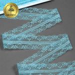 Кружево отделочное в стиле "трикотаж" 40 мм, 150-1, цв.11 голубой, 9.14м