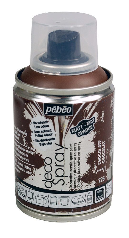 Краска на водной основе аэрозольная decoSpray 100 мл, 093726 шоколадный, Pebeo