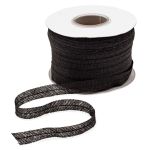 Лента клеевая нитепрошивная по косой усиленная 12.0 мм / 100 метров, 0536-0011, цв.черный