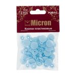 Кнопка рубашечная установочная пластик ⌀15 мм, 15 шт, 005 голубой, Micron POM-15