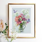 Набор для вышивания нитками Чудесная игла, Флоксы и тысячелистник 24х33 см