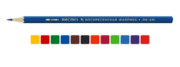 Карандаш акварельный в наборе заточенный 2х12 цв, в металлической коробке, ВКФ JIV-WCPM-1012