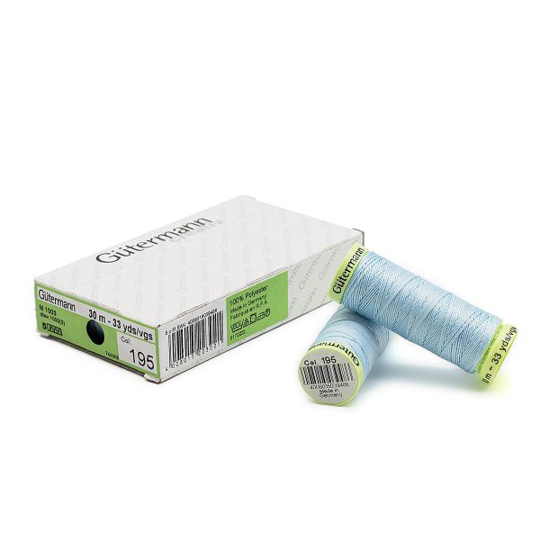 Нитки отделочные Gutermann Top Stitch, 30м, 195 голубой лед, 5 катушек