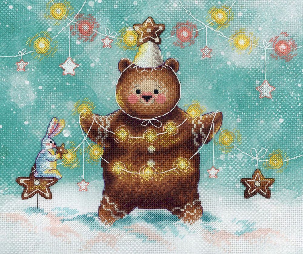 Набор для вышивания нитками МП Студия, Скоро Праздник, 20х25 см