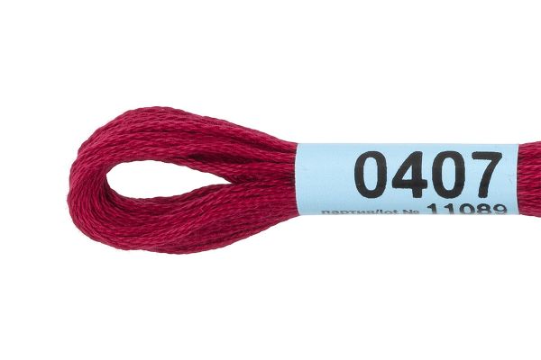 Мулине Gamma 100% хлопок, цв.0407 бордовый, 24 мотка по 8 метров