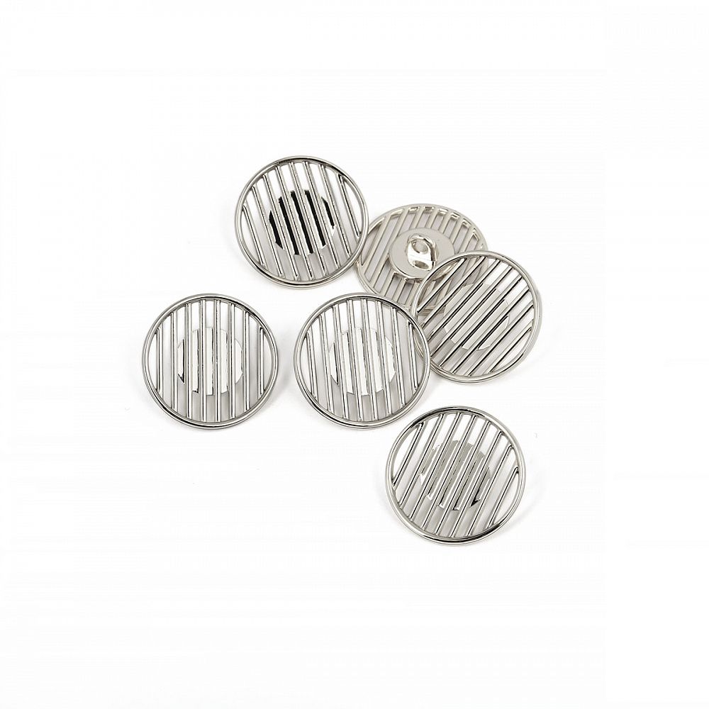 Пуговицы на ножке металлические 32L=20мм, С-MP37 цв.серебро, 10 шт