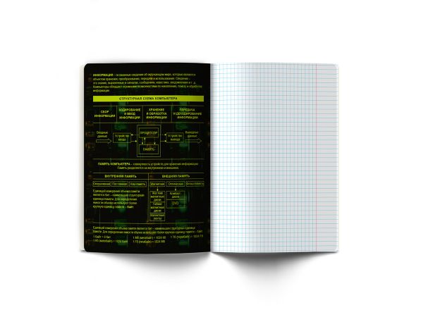 Тетрадь со справочным материалом Эволюция, глянцевая ламинация, A5+ 48 л. на скобе 65 г/м², белизна 100%, 10 шт, клетка, 00885 Информатика, Светоч 48Т5