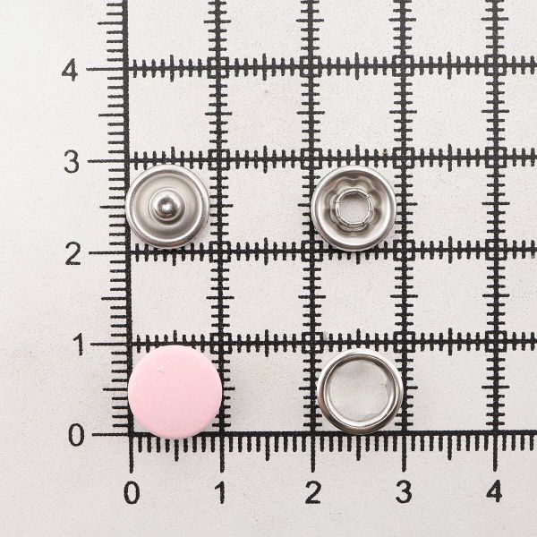 Кнопка рубашечная (джерси) закрытая ⌀9.5 мм, ≈144 шт, МЕТАЛЛ, эмаль, 133 св.розовый матовый, NEW STAR