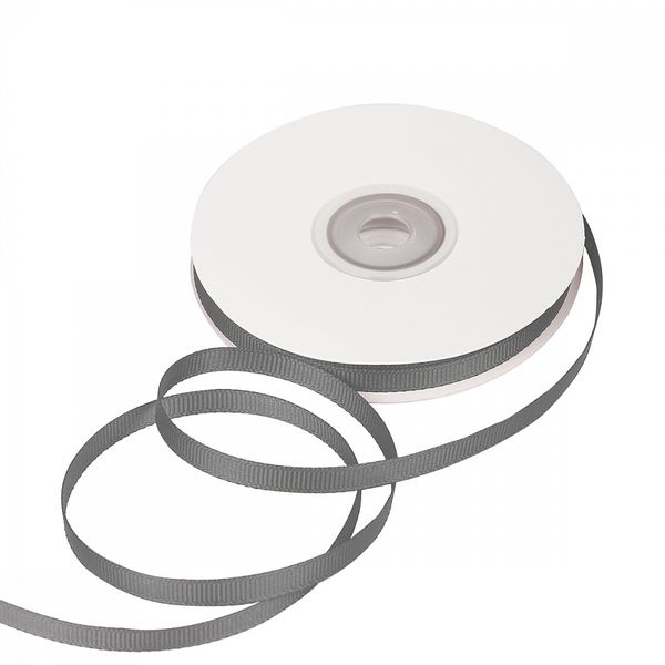 Лента репсовая (в рубчик) 6.0 мм / 22.8±1 метра, 012 серый, Magic4Hobby