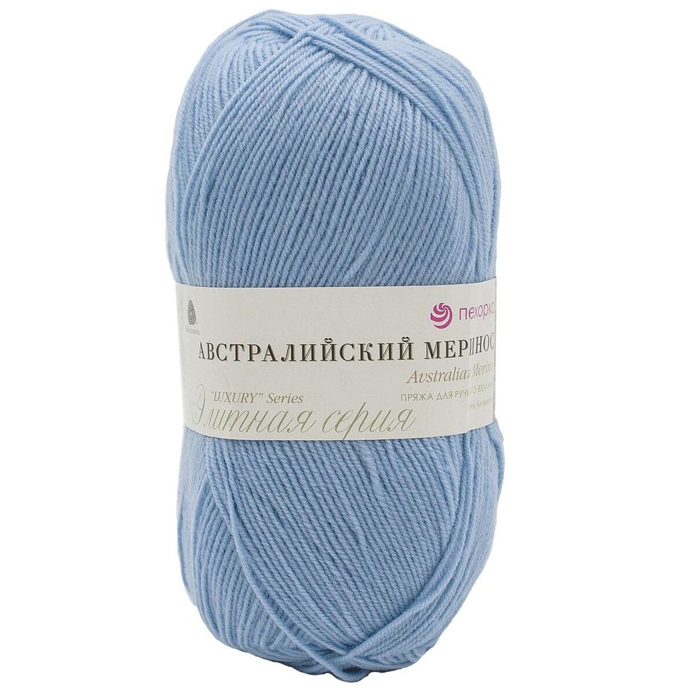 Пряжа Пехорка Австралийский меринос / уп.5 мот. по 100 г, 400 м, 195-Незабудка