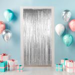 Занавес праздничный Дождик 100х200 см, 02-серебряный, матовый, Boomzee GBZ-07