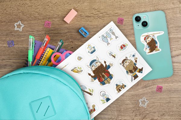 Алмазная (кристальная) мозаика Фрея ALVN-136, наклейки Викинги, 19.5х14 см