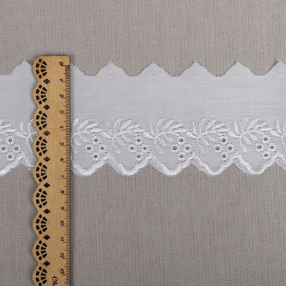 Кружево шитьё 70 мм, ТСВ-20S16, цв.001 белый, уп.2.5м, Kruzhevo