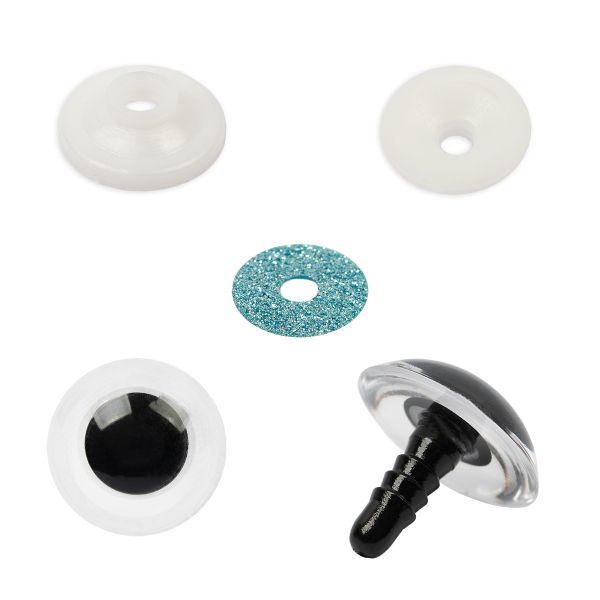 Глазки кукольные пластиковые с блестящей вставкой ⌀20 мм, 10 шт (5х2 шт), голубой, HobbyBe PGSB-20