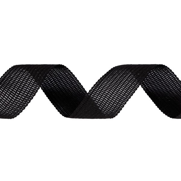 Тесьма (лента) окантовочная 18 мм / 100 метров, черный, Gamma 018 О черный