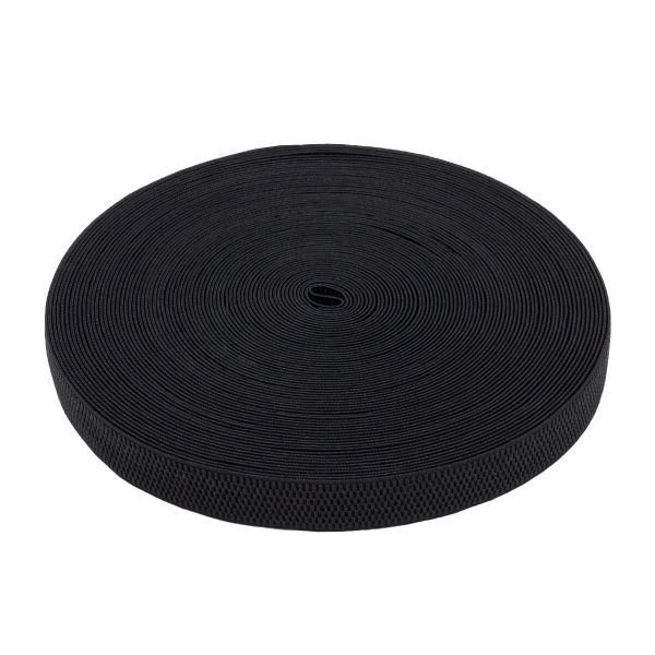 Резинка для подтяжек (помочная) 25.0 мм / 25 метров, 15.75 г/п.м., 580 черный, 6123-9389