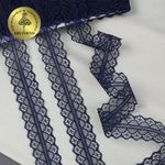 Кружево отделочное в стиле "трикотаж" 30 мм, TBY 1659-1, цв.04 т.синий, уп.27.4м