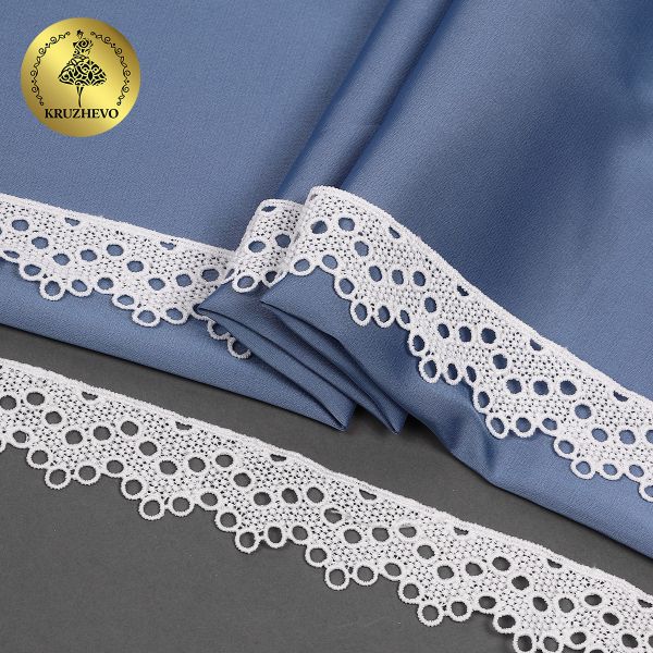 Кружево гипюр (плетёное) 30 мм, матовая нить TBY.0868, цв.белый уп.13.71м, Kruzhevo