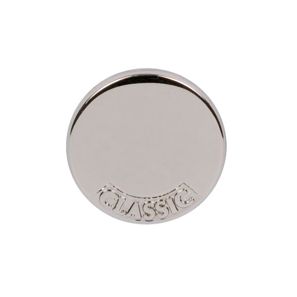 Кнопка Альфа (S-образная) ⌀15.0 мм, 36 шт, металл, нерж., 04 никель, MIKRON JK 001