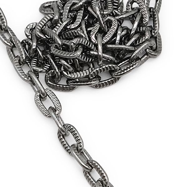 Цепь алюминиевая 8,3х5 мм, 10 м, чер.никель