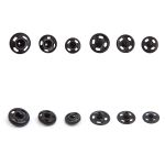 Кнопка пришивная металл ⌀5 / 6 / 7 мм черный, 24 шт, Pony