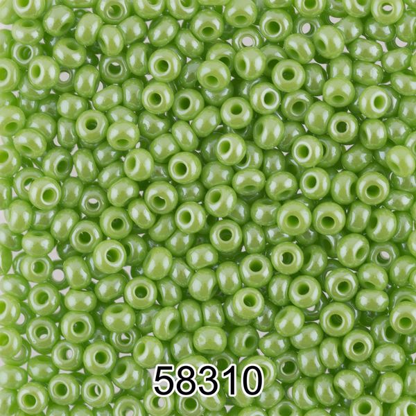 Бисер Preciosa 10/0 (2.3 мм), 500 г, 58310 (Ф543) салатовый