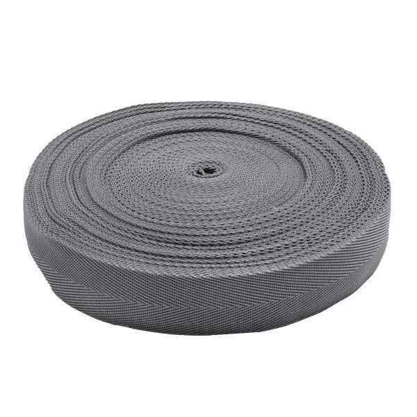 Стропа (ременная лента) 40 мм / 25 метров, толщ. 1.0 мм, [26.9 г/пог.м], 100% п/п, 33 серый