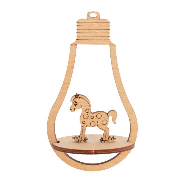 Заготовка из фанеры Подвеска объемная Лампочка 6х10 см, лошадка, Mr.Carving, КЛ-45