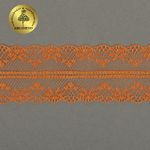 Кружево отделочное в стиле "трикотаж" 40 мм, 150-1 цв.229 св.оранжевый уп.27,4м