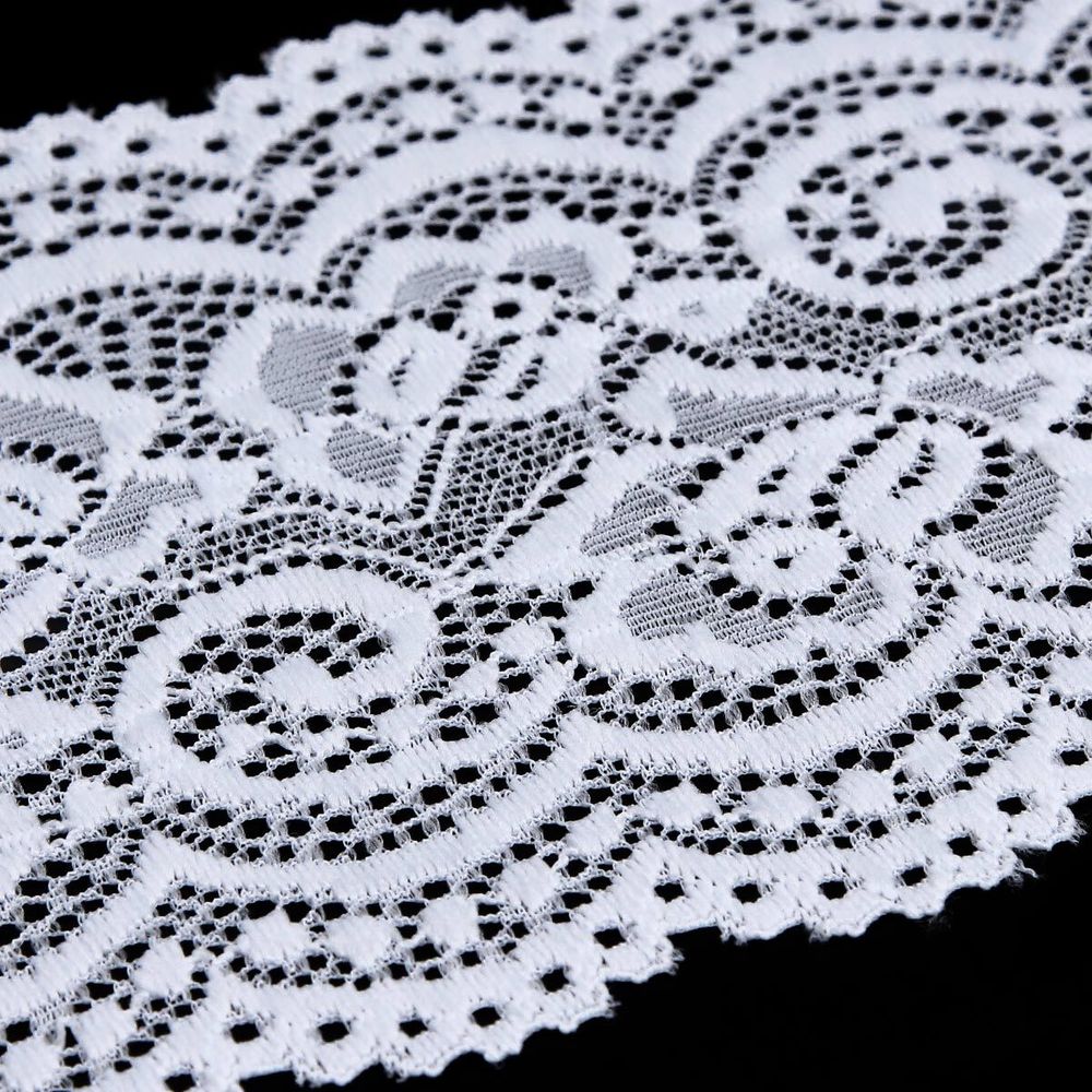 Кружево эластичное (стрейч) 100 мм / 13.71 метров, C501 белый