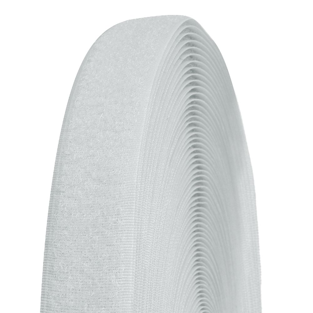 Лента контактная липучка (велкро) пришивная 30 мм / 25 метров, цв.F101 белый, /петля/, кач.&quot;C&quot;