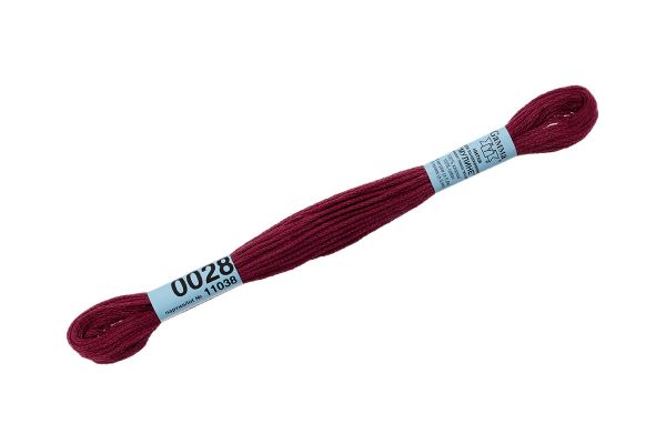 Мулине Gamma 100% хлопок, цв.0028 бордовый, 24 мотка по 8 метров