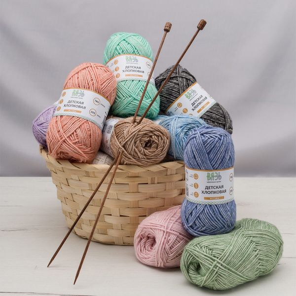 Пряжа Вязь Детская хлопковая / уп.6 мот. по 50 г, 130 м, 679 джинсовый