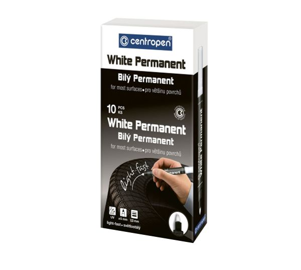 Маркер BL WHITE PERMANENT 8586/1 2.5 мм, 8586/1 белый, Centropen 8586/1