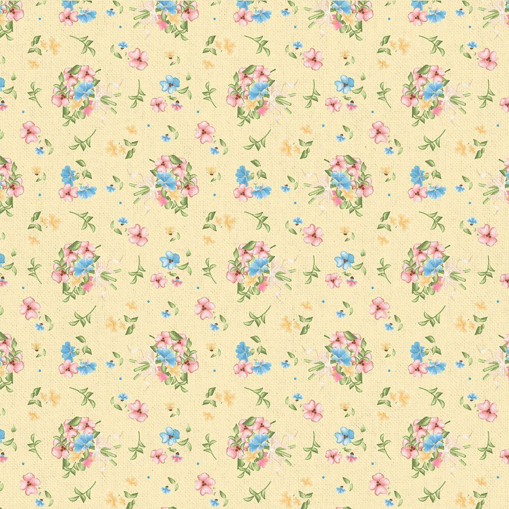 Ткань для пэчворка Peppy Нежная история, рулон 112 см / 5 метров, НИ-09 желтый, Peppy