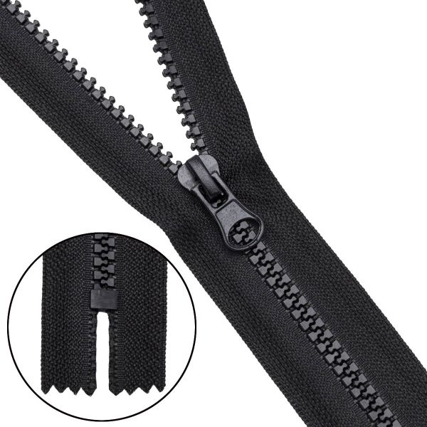 Молния трактор Т5 (5 мм) 1 зам., н/раз., 18 см, 580 черный, 10 шт