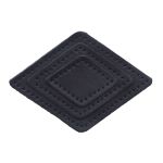 Набор заплаток пришивных из кожи, ромб 4х5,6см, 6х8,4см, 8х11,2см, с перфорацией, 3 шт (05 темно-синий), 9405